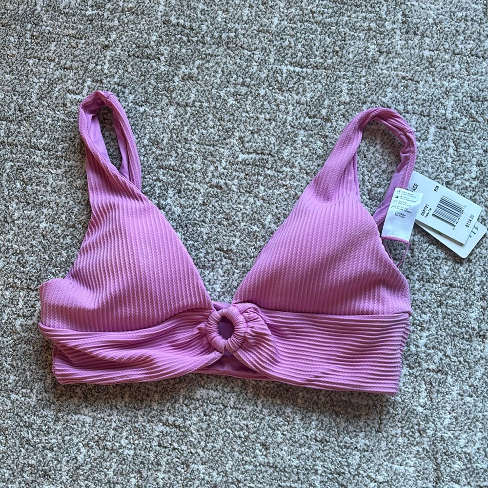 L*Space Ribbed Lilac Swim Coverup Top